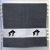 Huuraa Handtuch Judo Silhouette Geschenk 50x100cm Graphite Baumwolle Judo Präsent