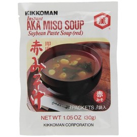 Kikkoman Miso Soup Aka Instant, 1.05-Ounce Units (Pack of 12)
