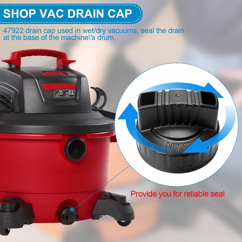 47922 Vacuum Drain Cap for Ridgid Shop Vac Vacuums Cleaner