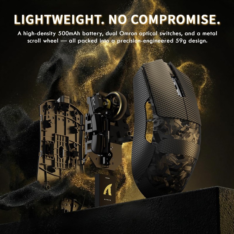 ATTACK SHARK X11 Ultra Carbon Fiber Wireless Gaming Mouse,8K Polling,