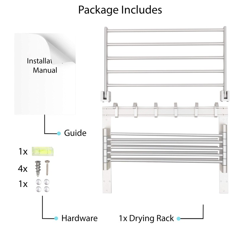 brightmaison BGT Wash Clothes Drying Rack Wall Mount Laundry Room