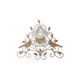 Metal & Wood Tree Wall Decor with Birds & House