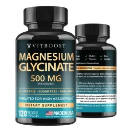 Vitboost Magnesio Glicinato 500 Mg Vegano, 120 Cápsulas                                                                                               