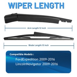 YOKKIP Back Windshield Wiper, Replacement for 2009-2016 Ford Expedition, Lincoln Navigator - Rear Wiper Arm Blade Cover Assembly, All Season - Factory OE 9L1Z17526A