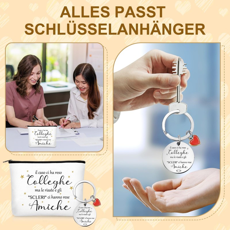 Weewooday Gift for Colleague Set Keyring for Colleagues Canvas Cosmetic