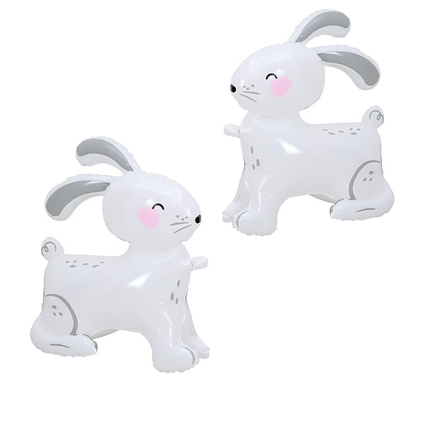 JUFYVO 2pcs 4D Realistic Bunny Airwalker Walking Animal Balloons Easter