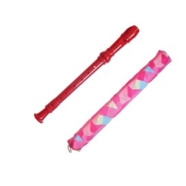 Farcaya Soprano Recorder Instrument for Beginners German Style C Key 8 Hole Descant Music with Clean Rod Storage Case (Red)