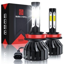 Duo Lu Tong - H11/H8/H9 Kit de Conversión, Bombilla LED para Faros Delanteras, 20000LM, 160W, 300% Más Brillante 6000K Blanca Luz Alta y Baja Luces Antiniebla, Plug & Play, 2 Paquetes