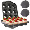 Tobeelec 2 Pack Mini Cheesecake Pans Removable Bottom 12 Cavity
