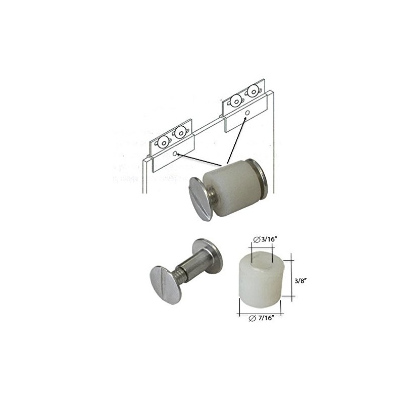 Shower Door Roller Bracket Pin with Nylon Bushing for 3/8"