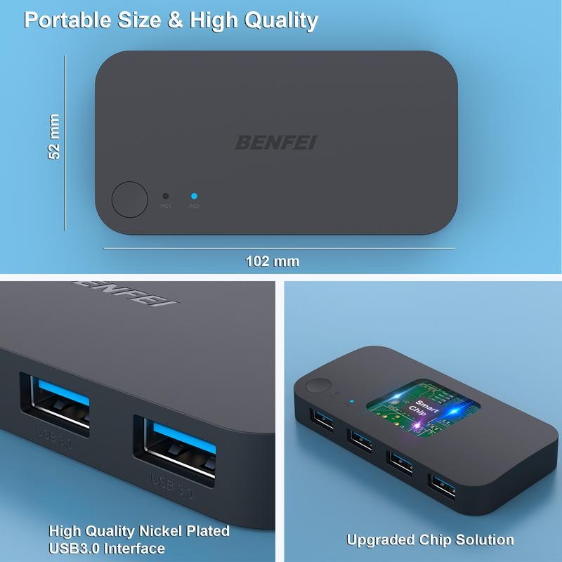 BENFEI 4 Ports USB 3.0 Switch between 2 Computers