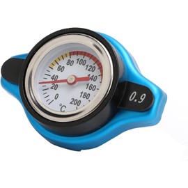 Tapón de Radiador, Tapa de Radiador de Alta Presión, Tapa de Radiador de Aleación de Aluminio con Indicador de Temperatura, Ajuste de Presión, a Prueba de Fugas, Universal(Cabeza Pequeña 0.9)