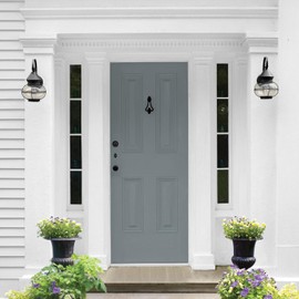 Glidden Total 1 gal. Garrison Gray/Grey Semi-Gloss Exterior Paint with Primer