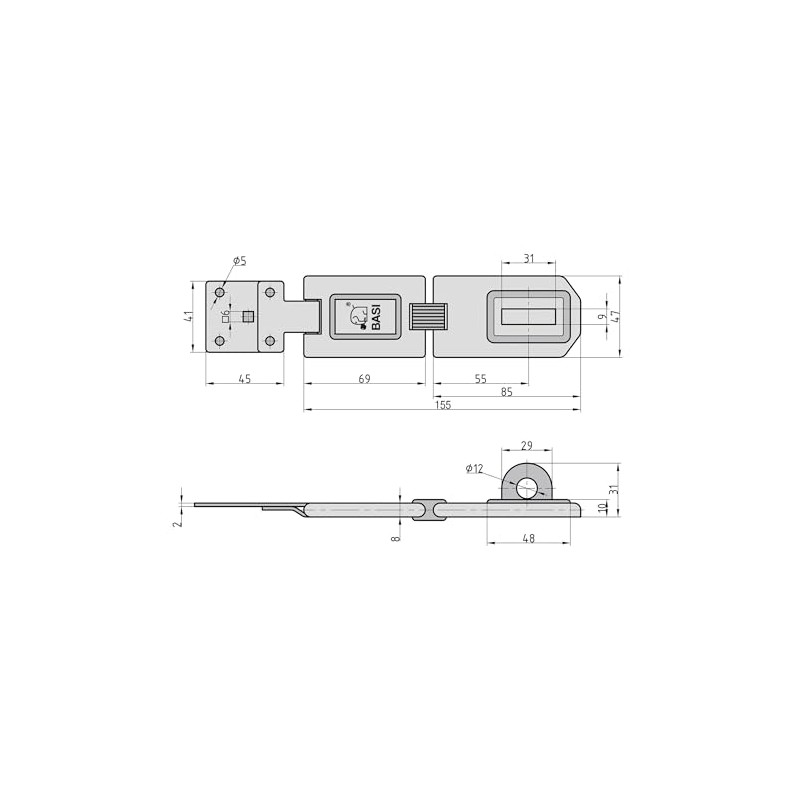 BASI Safety Hasp with Stainless Steel Round Shackle Lock |