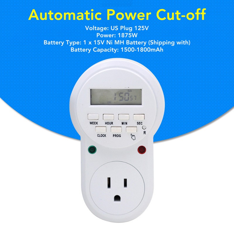 Timer Outlet 7 Day Programmable Digital Timer Plug in Light