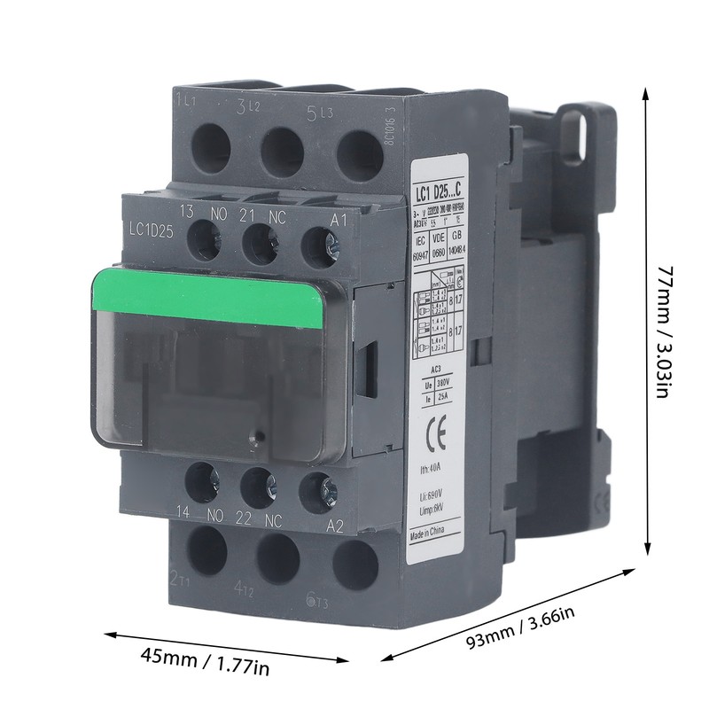 AC Contactor Low Voltage 25A 1NO 1NC 380V Circuit Switch