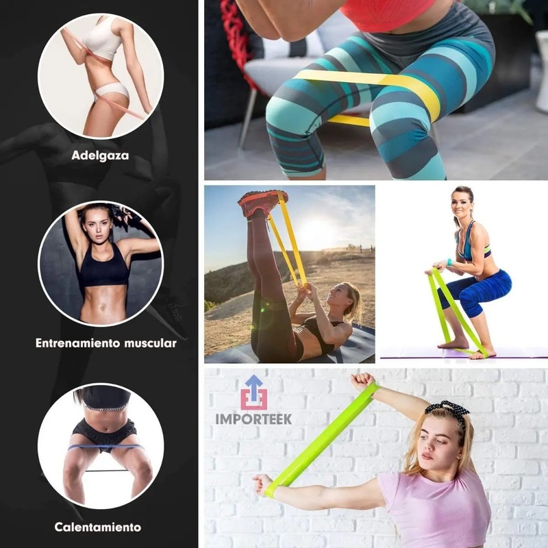 Bandas Ligas Resistencia Elastica Ejercicio Fitness Gimnasio