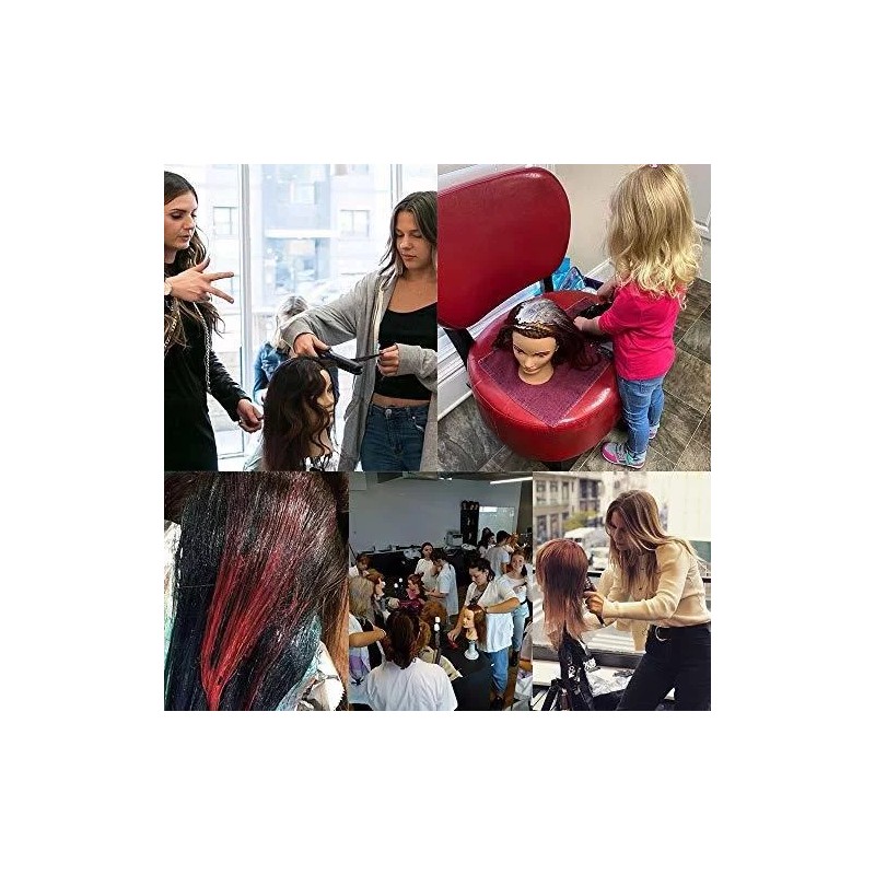 Pwwdada Maniqui Cabeza Cabello Natural Negro 40 Cm Pwwdada