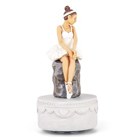 MS. WENNY Ballerina Music Box Figurine Gift - Rotating Ballet Dancer Statue Musical Box Sculpted Hand-Painted Figure Birthday Gift for Daughter Girls Girlfriend Wife Play Swan Lake