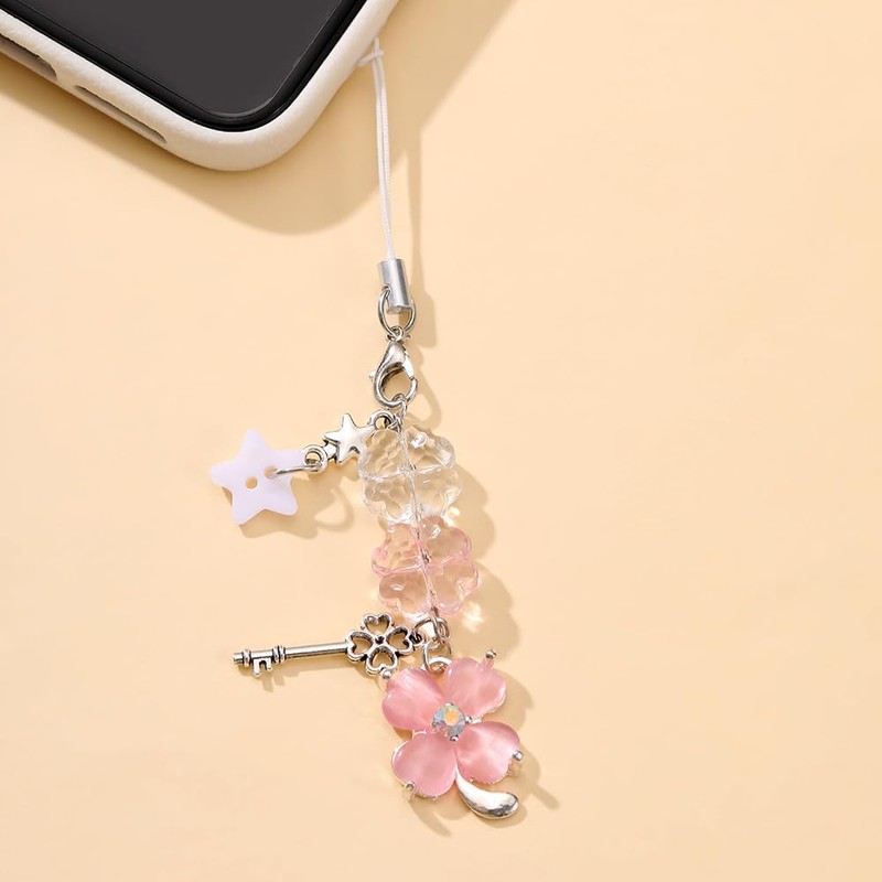 PUCAPOCO St. Patrick's Day Clover Phone Charm Four-Leaf Clover Shamrock