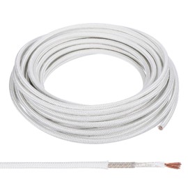 PATIKIL 32.8Ft 11 AWG High Temperature Wire, -60-350 Degrees Celsius Mica Glass Fiber Electronic Wire Insulated Heat Resistant Electronical Flexible Cable for Lamp Boiler Heater, White