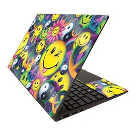 MightySkins Glossy Glitter Skin for HP Envy x360 15" (2020) - Peace Smile | Protective, Durable High-Gloss Glitter Finish | Easy to Apply, Remove, and Change Styles | Made in The USA