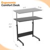 FCH Portable Computer Workstation, Standing Desk Adjustable Height, Small Computer