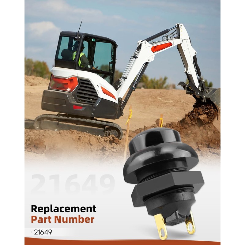 Waterproof 12MM Reset Button Switch, 2-Pin, Black, Replacement 21649