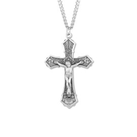 Sterling Silver Grape Vine Rosary Crucifix Cross Christian Pendant Necklace