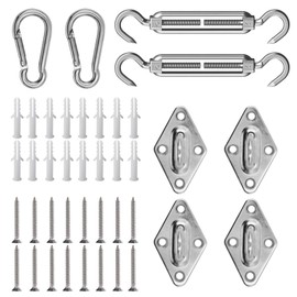 AUMAYCO M5 Awning Mounting Kit, 40 Pieces, Awning Accessories Mounting for Square, Triangular, 304 Stainless Steel Awning Mounting Set (8-Piece Set for Square + 32 Screws)