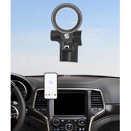 AbeeyGeomarn Magnetism Car Phone Holder for Jeep Grand Cherokee 2014-2018 Accessories Compatible with MagSafe Hands-Free 360 Degree Rotation Adjustable Cell Phone Mount Does Not Affect Air Vent