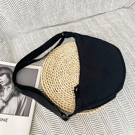 Ailiyumo Shoulder Bag, Crescent Moon, Smaller, Nylon Bag, Women's, Lightweight, Crossbody Bag, Stylish, Waterproof, Small Items, Practical, Durable, With Pockets, Soft, Unisex, Everyday, Black