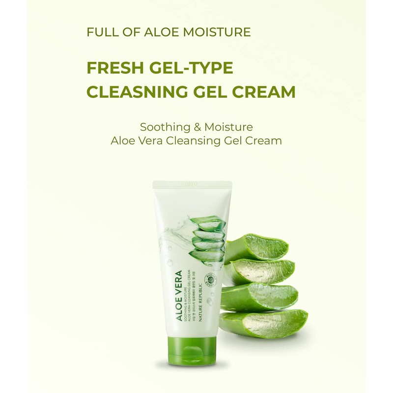 Nature Republic Soothing and Moisture Aloe Vera Cleansing Gel Cream,