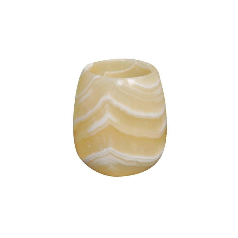 CraftsOfEgypt Egyptian Real Alabaster Stone/Marble Candle Holder Votive