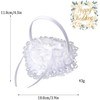 Lace Pillow for Weddings White,Heart Wedding Ring Bearer Pillow