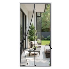 Sunolga 34 x 83 Inch Magnetic Screen Door, Fits Doors Size 32 x 82 Inch, Reinforced Fiberglass Screen Door Mesh with Full Frame Hook & Loop, Door Screen Magnetic Closure for Hands-Free