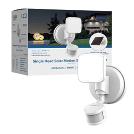 Feit Electric LED Outdoor Security Floodlight, Motion Sensor up to 50 ft, Dusk-to-Dawn, Adjustable Head, Solar Panel Included, 500 Lumens, 5000K Daylight, 50,000-Hour Lifetime, S6/500/850/SOL/WH