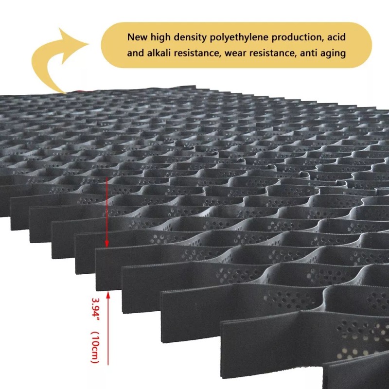 TECHTONGDA 4 inch Thick 8*19ft Geo Grid Ground Polyethylene HDPE