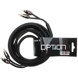 OPTION 2-Channel RCA Cable, 3 Metres, Double Shielded, Coaxial Cable for Stereos, Car HiFi Systems, Amplifiers, Subwoofers, Premium Quality for Interference-free Audio Signals