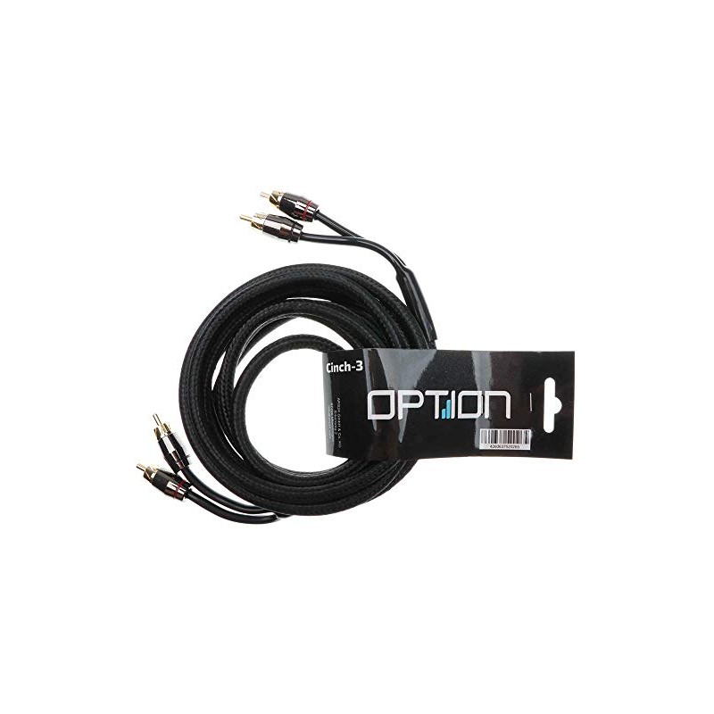 OPTION 2-Channel RCA Cable, 3 Metres, Double Shielded, Coaxial Cable