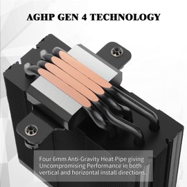 Thermalright Assassin Spirit 120 Vision ARGB Black, with Black Top Cover, CPU Air Cooler, PC Cooling,240 * 240 Resolving Power IPS LCD Screen,Editable,with 1.54in for Intel lga1851/1700/115X,AM4/AM5