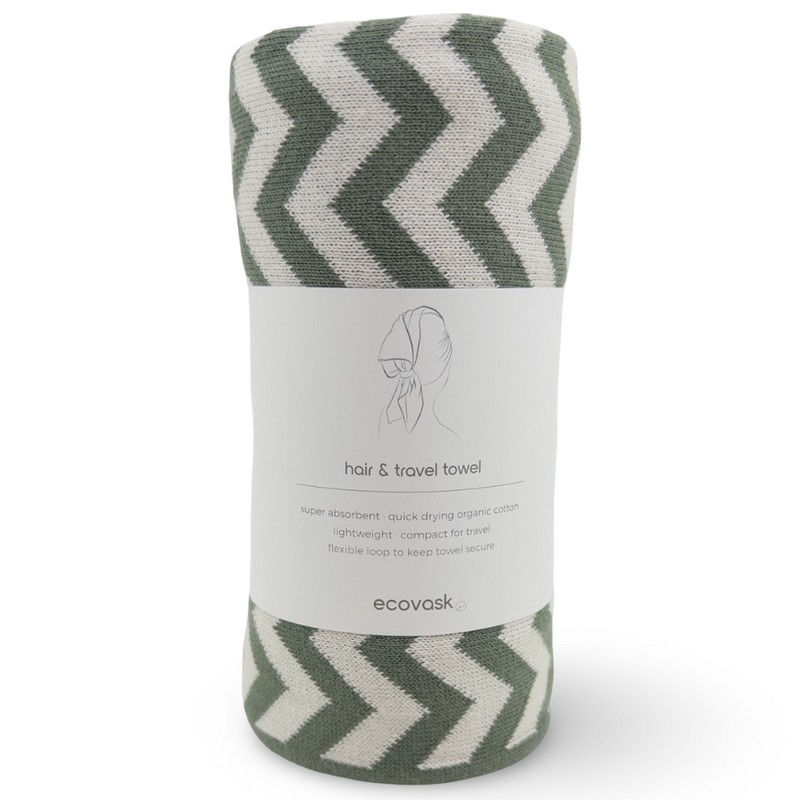 Ecovask Travel Towel & Hair Wrap - Organic Cotton, Original