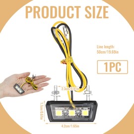 LEIBOCHAO Motorcycle LED Number Plate Light, 3 SMD LED Chip Mini Tiny Lamp, License Plate Lighting LED, Car Number Plate Lighting LED, License Plate LED Lighting (White)