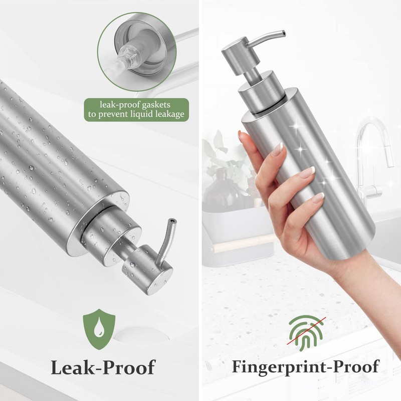 ARKTEK -Stainless Steel Countertop soap dispenser Rust Proof Liquid Hand