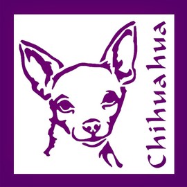 Cute Dog Chihuahua Sign Stencil, Reusable Plastic, 5.5'' x 5.5'', Perfect for Painting Projects