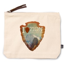Lantern Press Zion National Park, Utah, I Heart Zion, 100% Cotton Zipper Pouch, Travel Accessory, Go Bag
