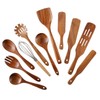 Wooden Spoons for Cooking, 11Pcs Wooden Kitchen Utensil Set, Natural