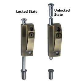 FIREFLYWEB Spring Loaded Latch pin Heavy Duty Sliding Bolt Marine Grade 2025 Update,Barrel Bolt Thickened Vertical Latch Door Lock Cane Bolts for Gates Garage barn Double Door (Bronze Retro)
