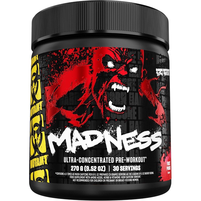 Mutant Madness Pre-Entreno Ultra Concentrado con Cafeína Naranja 285 g