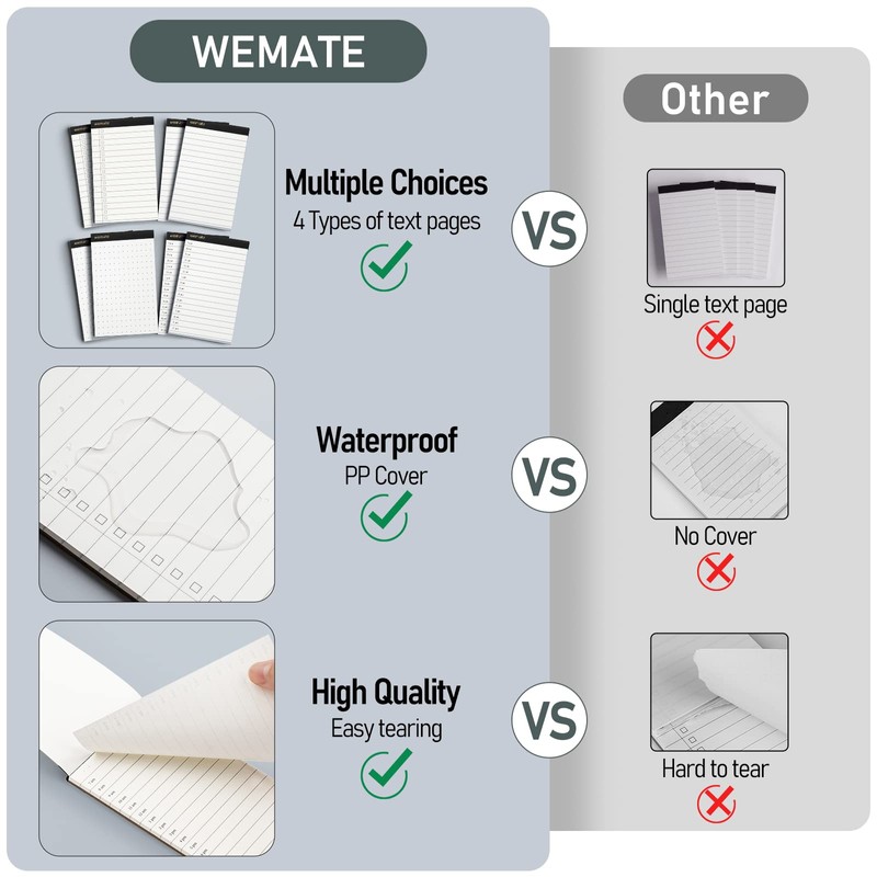 WEMATE 10 Pieces Small Notepad Holder Set Pocket Notebook -